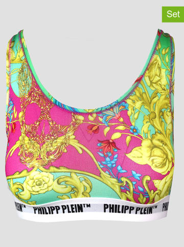 Philipp Plein 2-delige set: sportbeha's groen/roze
