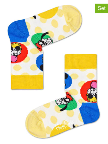 Happy Socks 2-delige set: sokken geel/meerkleurig