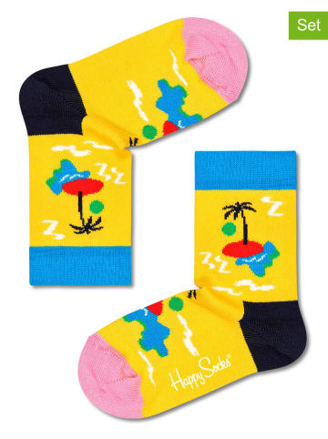 Happy Socks 2er-Set: Socken in Gelb/ Bunt