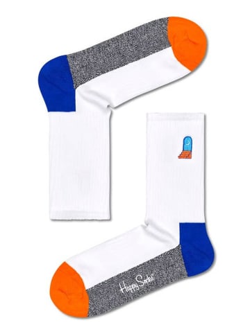 Happy Socks Socken in Weiß/ Grau