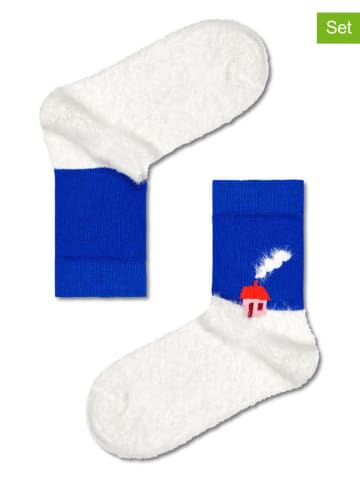 Happy Socks Skarpety (2 pary) w kolorze niebiesko-białym