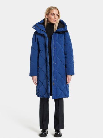 Didrikson Doorgestikte mantel "Torun" blauw