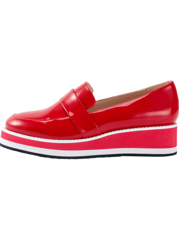 Heine Leren mocassins rood