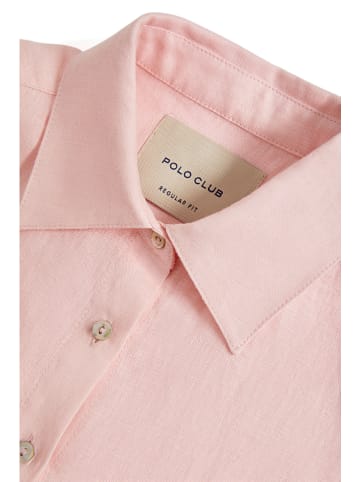 Polo Club Lniana koszula - Regular fit - w kolorze jasnoróżowym
