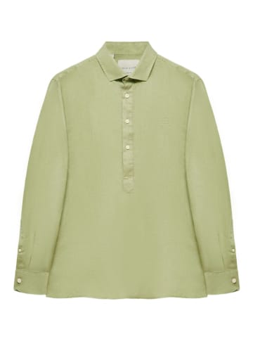 Polo Club Lniana koszula - Custom fit - w kolorze zielonym