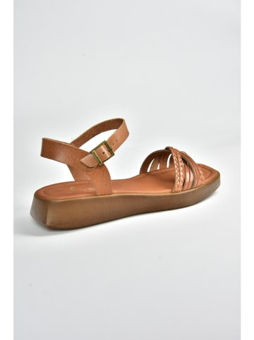Gerois Leren sandalen lichtbruin