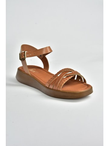 Gerois Leren sandalen lichtbruin