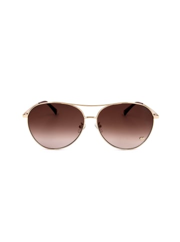 Anna Sui Damskie okulary przeciwsłoneczne w kolorze złoto-brązowym