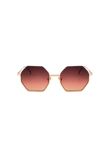 Scotch & Soda Damskie okulary przeciwsłoneczne w kolorze złoto-brązowym