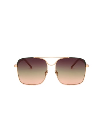 Scotch & Soda Damskie okulary przeciwsłoneczne w kolorze złoto-brązowym