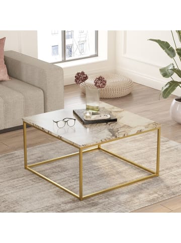 Scandinavia Concept Couchtisch in Beige/ Gold - (B)72 x (H)40 x (T)72 cm