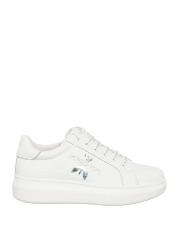 Patrizia Pepe Skórzane sneakersy w kolorze białym