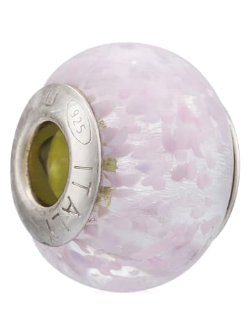 VALENTINA BEADS Zilveren-/glazen bead rosé