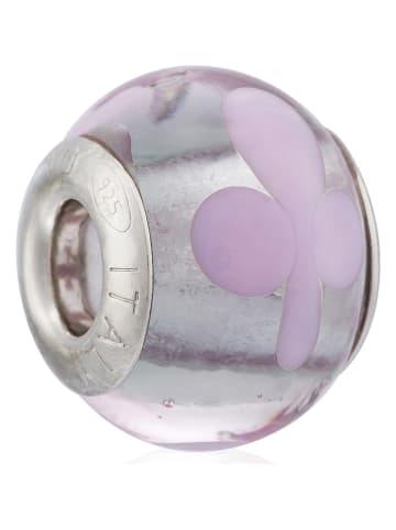 VALENTINA BEADS Zilveren-/glazen bead lila