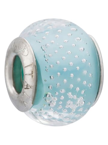 VALENTINA BEADS Zilveren-/glazen bead turquoise