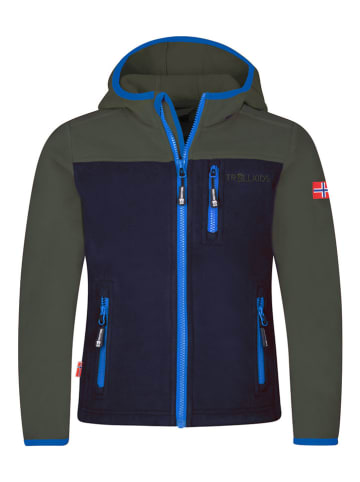 Trollkids Fleecejacke "Stavanger" in Dunkelblau/ Khaki