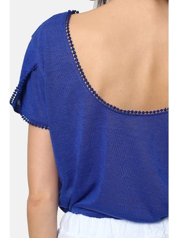 Le Jardin du Lin Shirt in Dunkelblau/ Blau