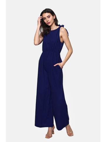 Le Jardin du Lin Linnen jumpsuit donkerblauw