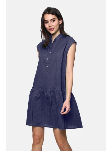 Le Jardin du Lin Leinen-Kleid in Dunkelblau