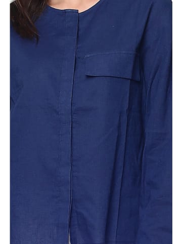 Le Jardin du Lin Linnen blouse donkerblauw