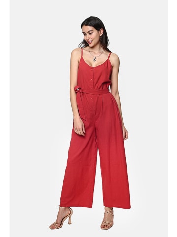 Le Jardin du Lin Linnen jumpsuit rood