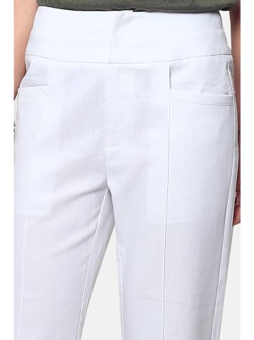 Le Jardin du Lin Lniane spodnie w kolorze białym