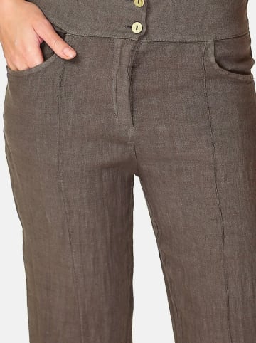 Le Jardin du Lin Leinen-Hose in Braun