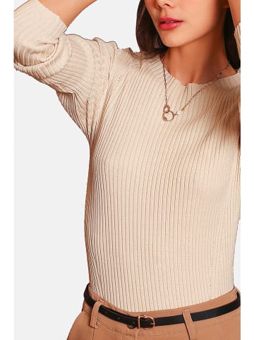 ASSUILI Sweter w kolorze beżowym