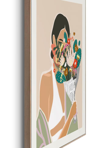 Orangewallz 4er-Set: Gerahmte Kunstdrucke "Green Style"