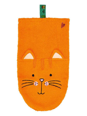 moses. Zauber-Waschhandschuh "Katze" in Orange - (L)26 x (B)15 cm