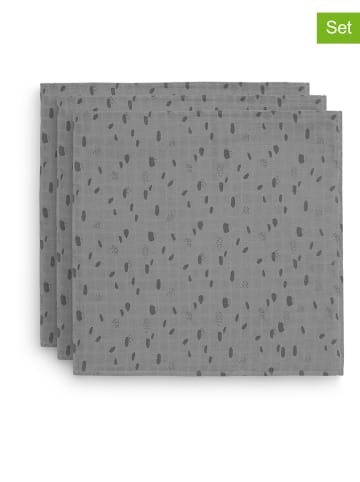 Jollein 3-delige set: spuugdoekjes grijs - (L)70 x (B)70 cm