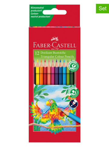 Faber-Castell 3er-Set: Buntstifte "Dreikant" in Bunt - 3x 12 Stück
