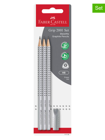 Faber-Castell 2-delige set: potloden "Grip 2001" zilverkleurig