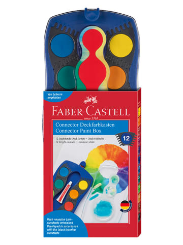 Faber-Castell Deckfarbkasten "Connector" in Blau - 12 Farben