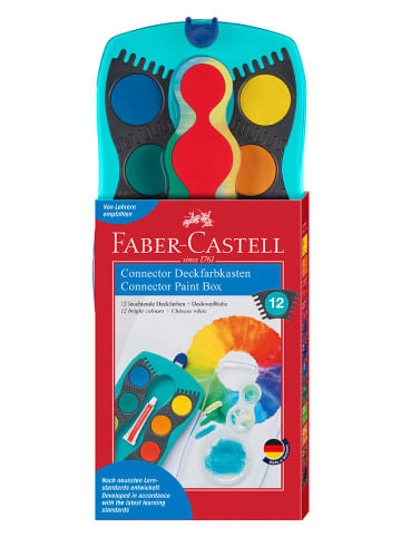 Faber-Castell Verfdoos "Connector" turquoise - 12 kleuren