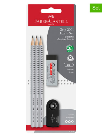 Faber-Castell 5-delige set: potloden "Grip 2001" zilverkleurig