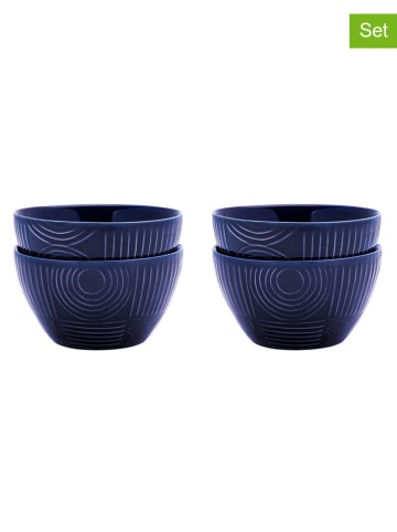 Maxwell & Williams 4-delige set: kommen "Arc" donkerblauw - (H)6,5 cm x Ø 12 cm