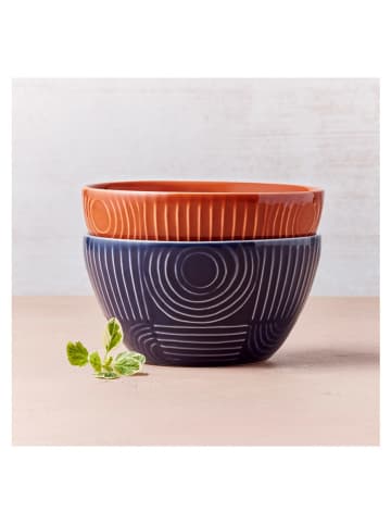 Maxwell & Williams 4-delige set: kommen "Arc" donkerblauw - (H)6,5 cm x Ø 12 cm