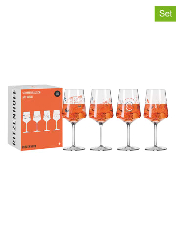 RITZENHOFF 4er-Set: Cocktailgläser "Sommerrausch" in Orange - 544 ml