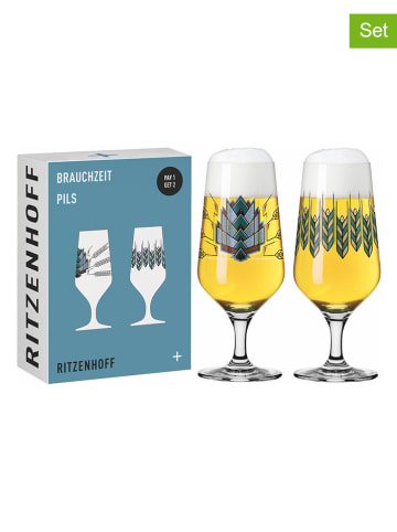 RITZENHOFF Kufle (2 szt.) w kolorze niebieskim - 374 ml