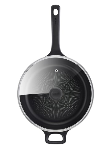 Tefal 2tlg. Set: Aluguss-Schmorpfanne "Trattoria Pro" in Schwarz - Ø 28 cm