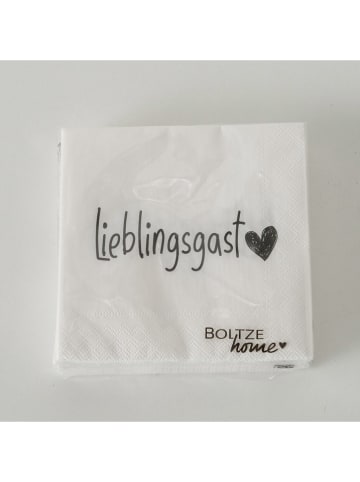 Boltze 2er-Set: Servietten "Liebi" in Weiß - 2x 20 Stück