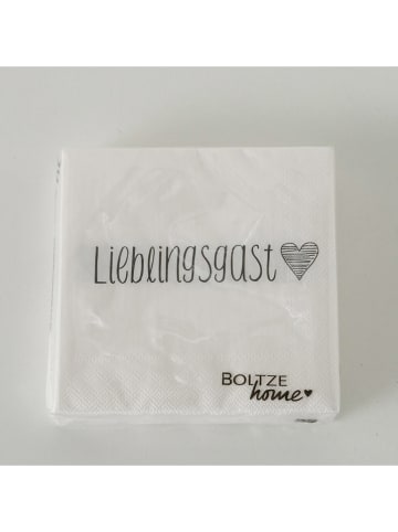 Boltze 2er-Set: Servietten "Liebi" in Weiß - 2x 20 Stück