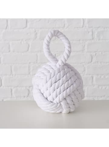 Boltze 2-delige set: deurstoppers "Zuber" grijs/wit - (H)23 x Ø 15 cm