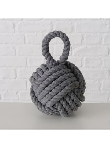 Boltze 2-delige set: deurstoppers "Zuber" grijs/wit - (H)23 x Ø 15 cm