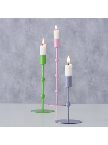 Boltze 3er-Set: Kerzenleuchter "Kimberly" in Grün/ Rosa/ Blau
