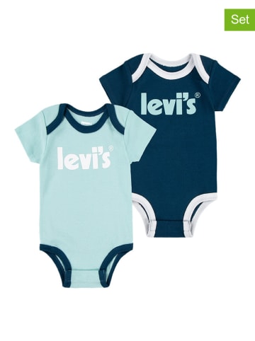 Levi's Kids 2-delige set: rompers donkerblauw/lichtblauw