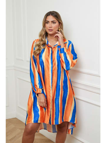 Plus Size Company Kleid in Orange/ Blau
