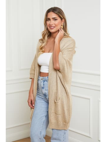 Plus Size Company Cardigan in Beige