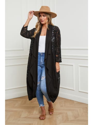 Plus Size Company Linnen cape zwart